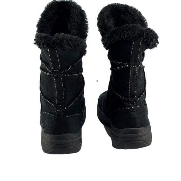 CROFT & BARROW Womens Waterproof Black Suede Winter Boots Size 7 - Picture 4 of 10
